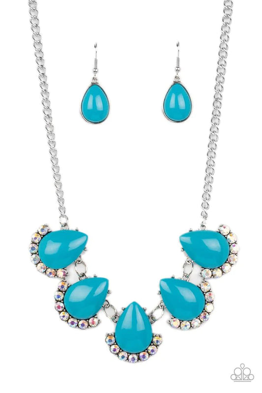 Paparazzi Ethereal Exaggerations - Blue Iridescent Necklace