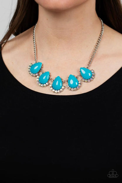 Paparazzi Ethereal Exaggerations - Blue Iridescent Necklace