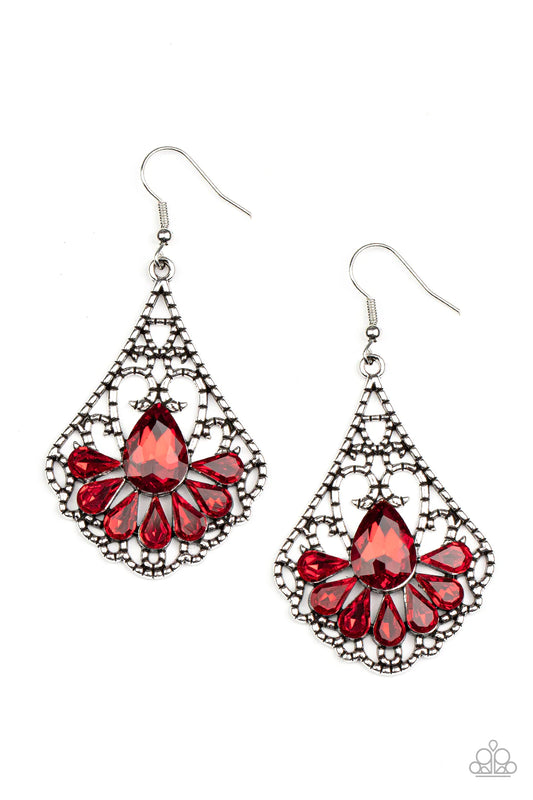 Paparazzi Exemplary Elegance - Red Earrings