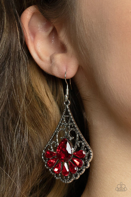 Paparazzi Exemplary Elegance - Red Earrings