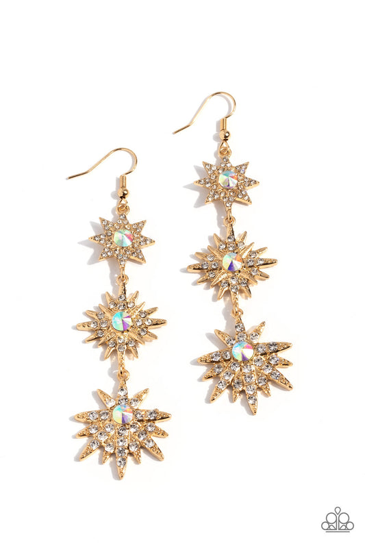 Paparazzi Stellar Series - Gold Iridescent Earrings
