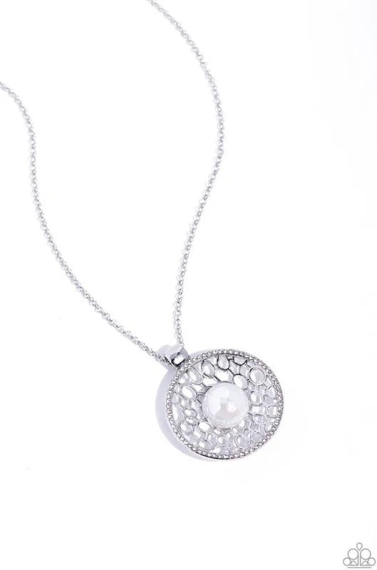 Paparazzi Wall Street Web - White Necklace