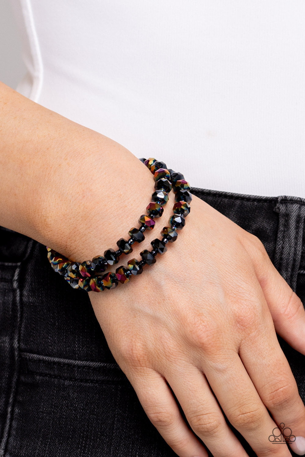 Paparazzi Seriously Stellar - Black Oil Spill Bracelet