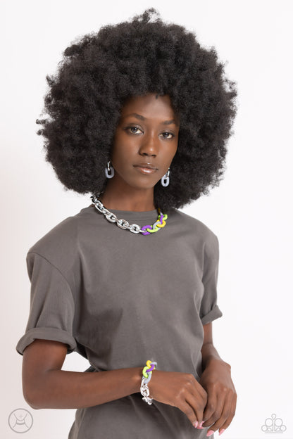 Paparazzi Candid Contrast - Silver Multi Bracelet