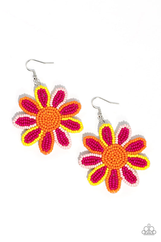 Paparazzi Decorated Daisies - Pink Multi Earrings