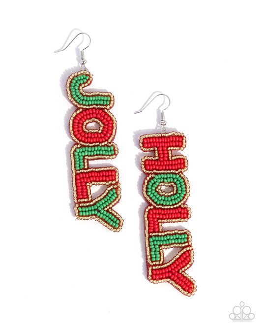 Paparazzi Jolly Holiday - Multi Seed Bead Earrings