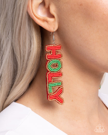 Paparazzi Jolly Holiday - Multi Seed Bead Earrings