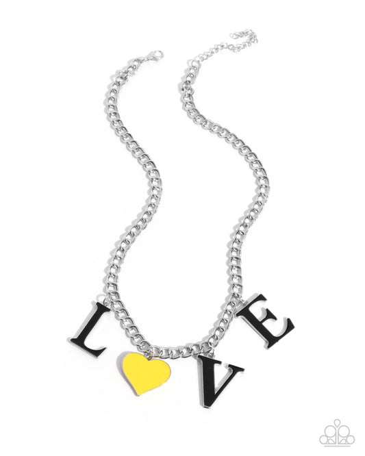 Paparazzi Lovely Lineup - Yellow Heart Necklace