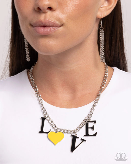 Paparazzi Lovely Lineup - Yellow Heart Necklace