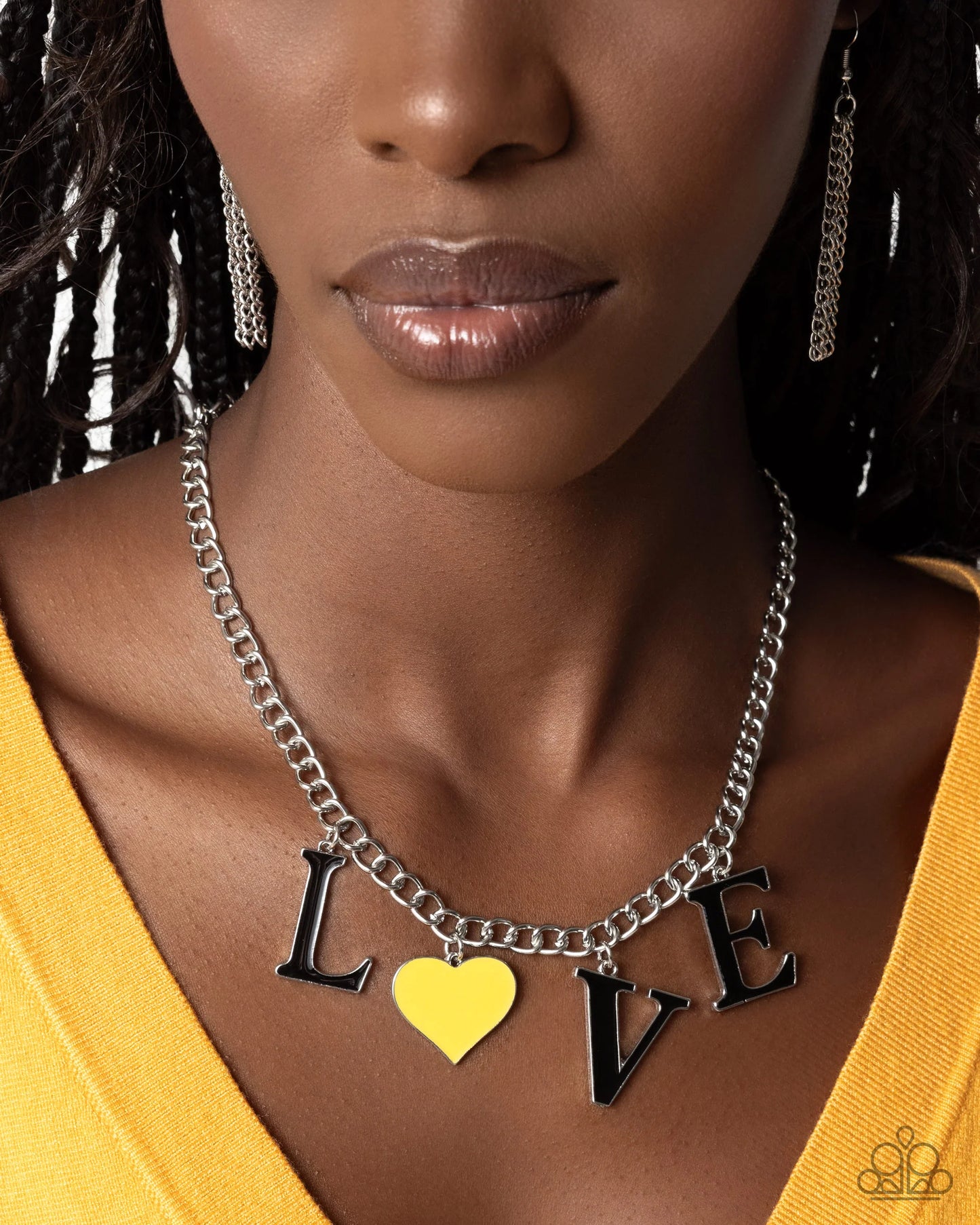 Paparazzi Lovely Lineup - Yellow Heart Necklace