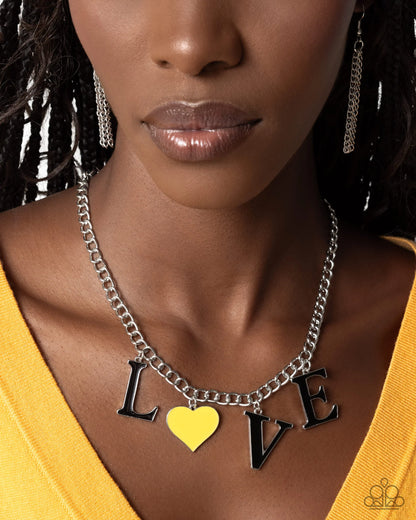 Paparazzi Lovely Lineup - Yellow Heart Necklace