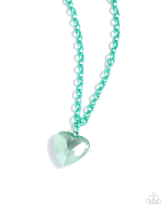 Paparazzi Loving Luxury - Green Heart Necklace