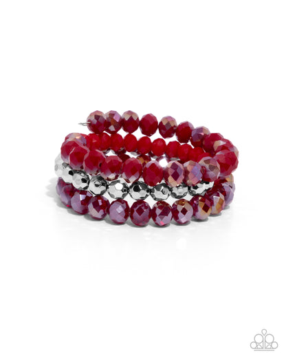 Paparazzi Memorable Makeover - Red Coil Bracelet