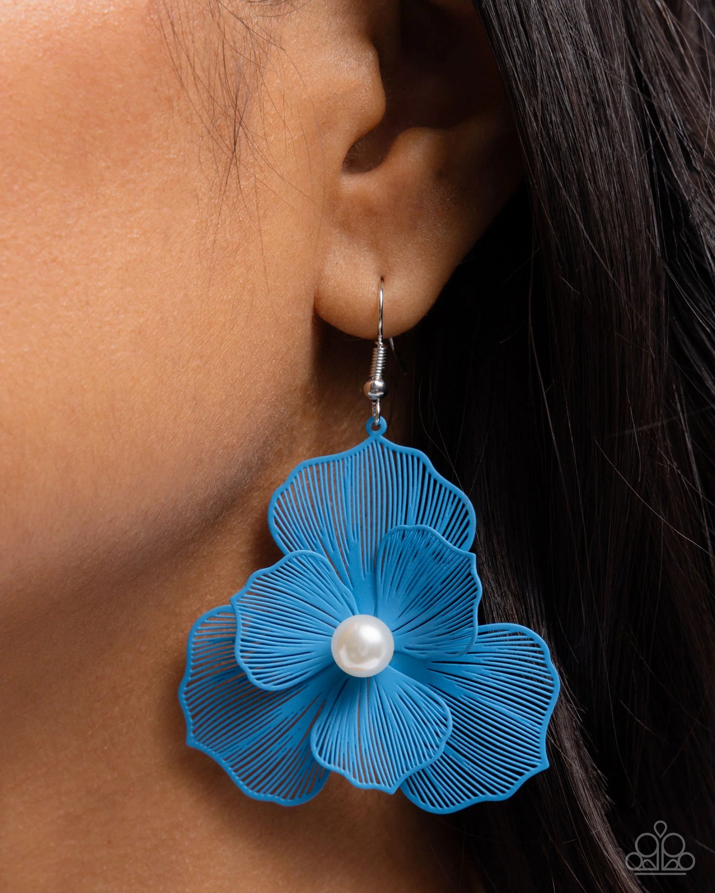 Paparazzi Petal The Score - Blue Flower Earrings