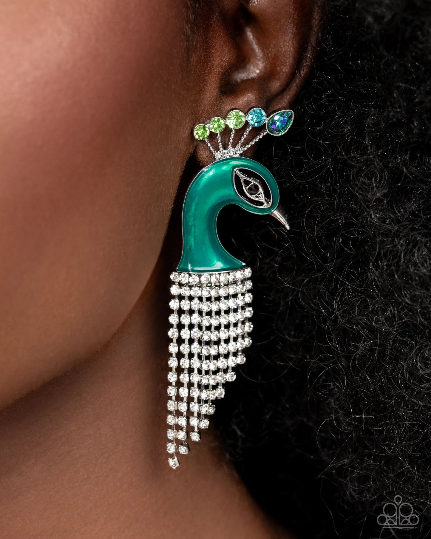 Paparazzi Pampered Peacock - Multi Green Earrings