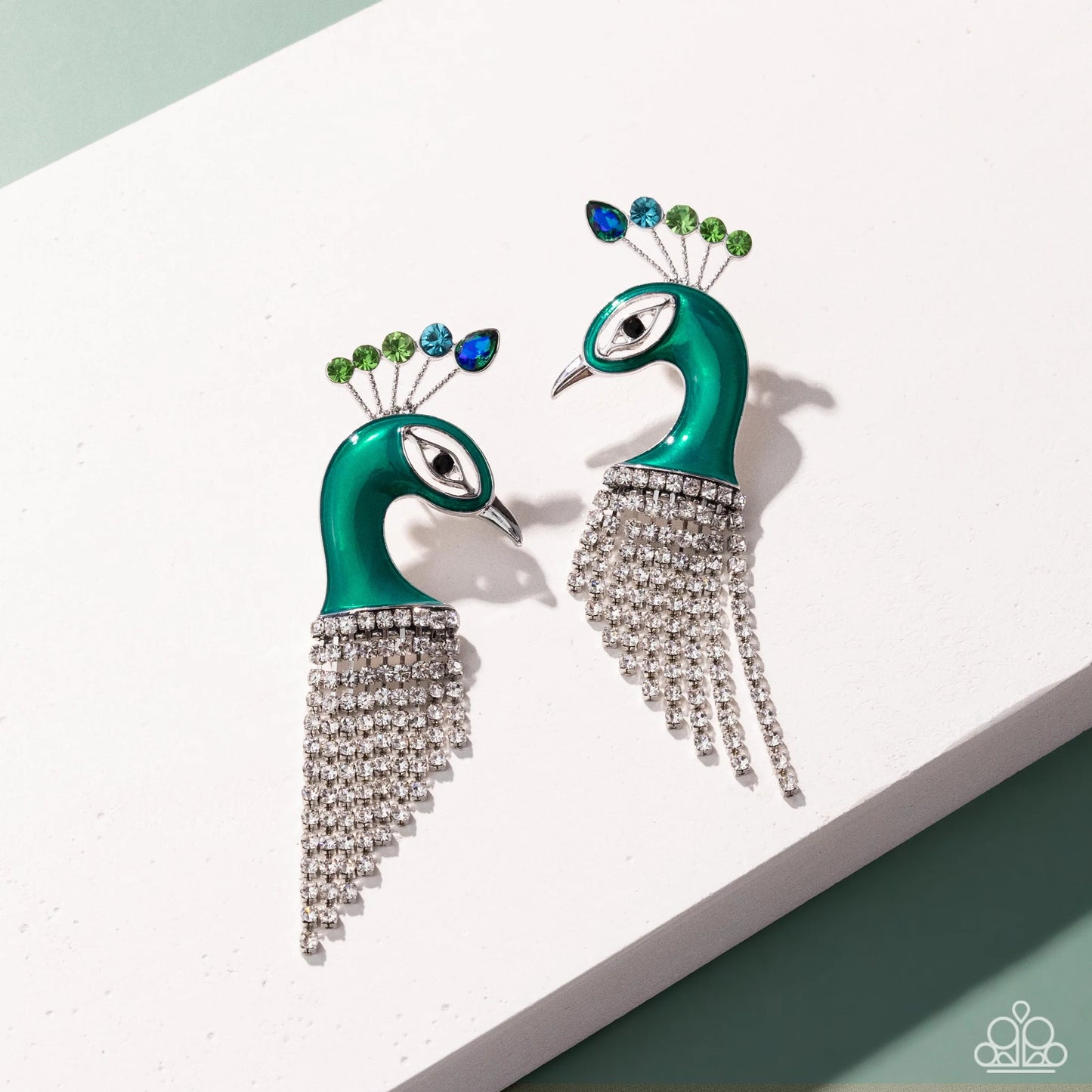 Paparazzi Pampered Peacock - Multi Green Earrings