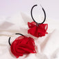 Paparazzi Passionate Promenade - Red Black Floral Earrings