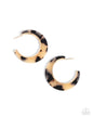 Paparazzi Patterned Promotion - Brown Acrylic Hoop Earrings