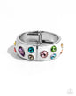 Paparazzi Planned Polka Dots - White Multi Hinge Bracelet