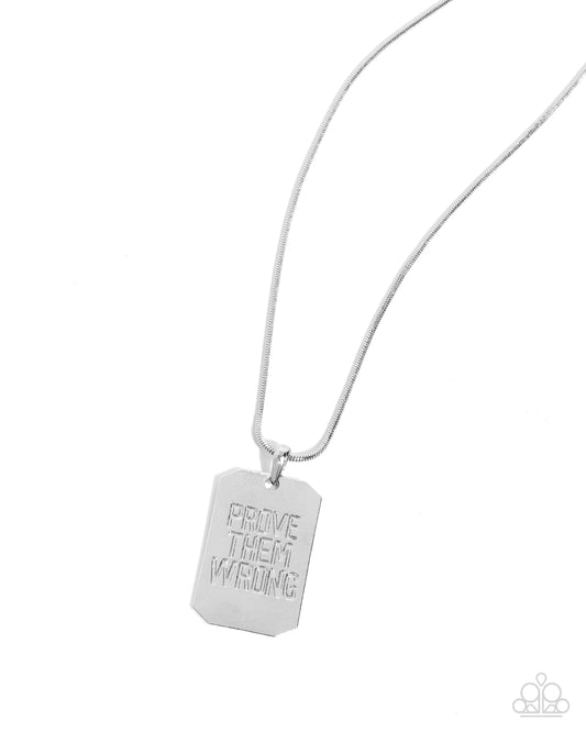 Paparazzi Prove Them Wrong - Silver Mens Urban Necklace