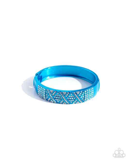 Paparazzi Refulgent Rebel - Blue Hinge Bracelet