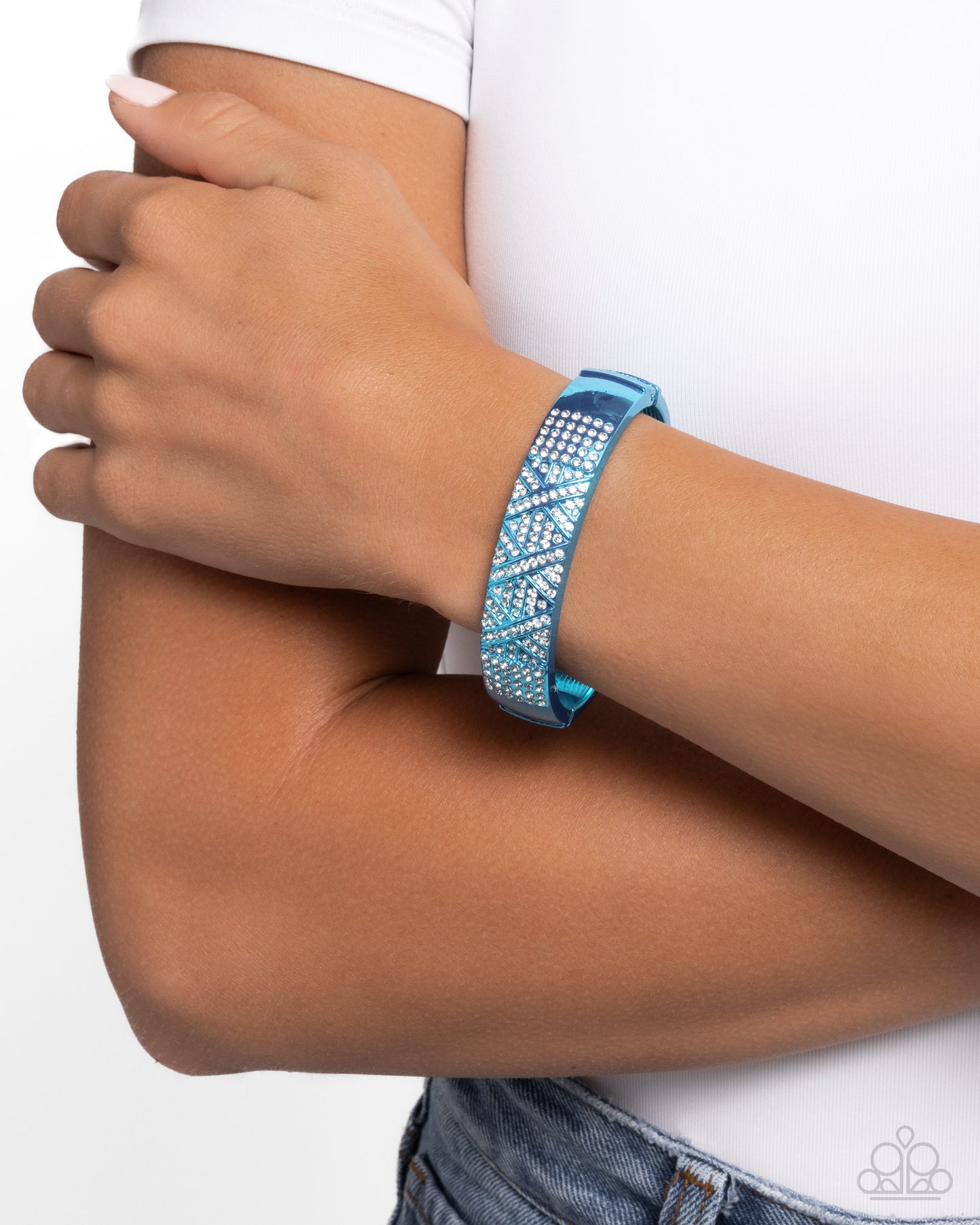Paparazzi Refulgent Rebel - Blue Hinge Bracelet