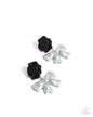 Paparazzi Rosette Rarity - Black Bow Earrings