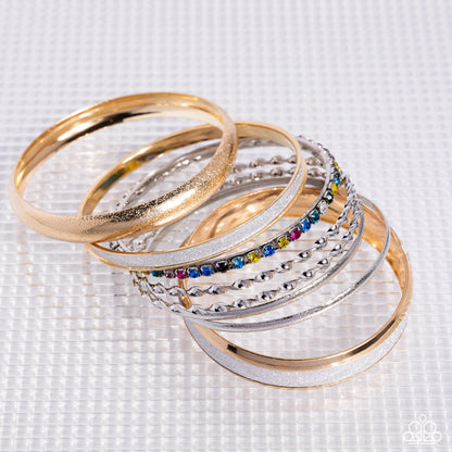Paparazzi Smoldering Stack - Multi Bangle Bracelet Set