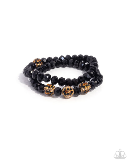 Paparazzi Speckled Sentiment - Black Leopard Print Bracelet