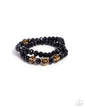 Paparazzi Speckled Sentiment - Black Leopard Print Bracelet