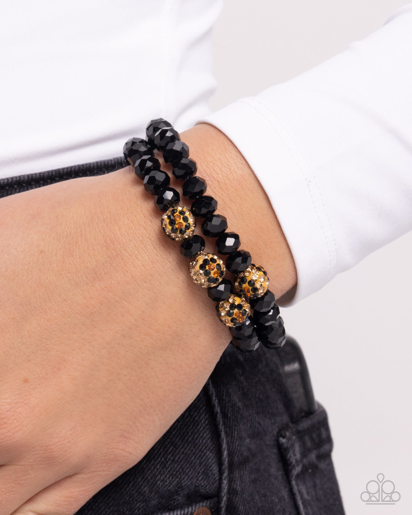 Paparazzi Speckled Sentiment - Black Leopard Print Bracelet