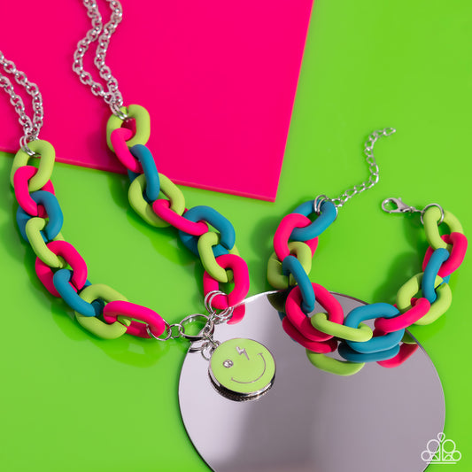 Paparazzi Speed Smile & Go The Extra Smile - Green Multi Complete Set