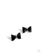 Paparazzi Spruced Up - Black Bow Post Earrings