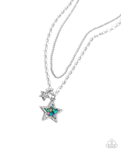 Paparazzi Stackable Stars - Green Multi Necklace
