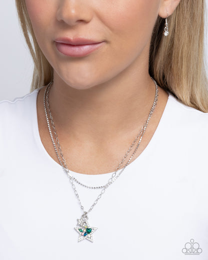 Paparazzi Stackable Stars - Green Multi Necklace