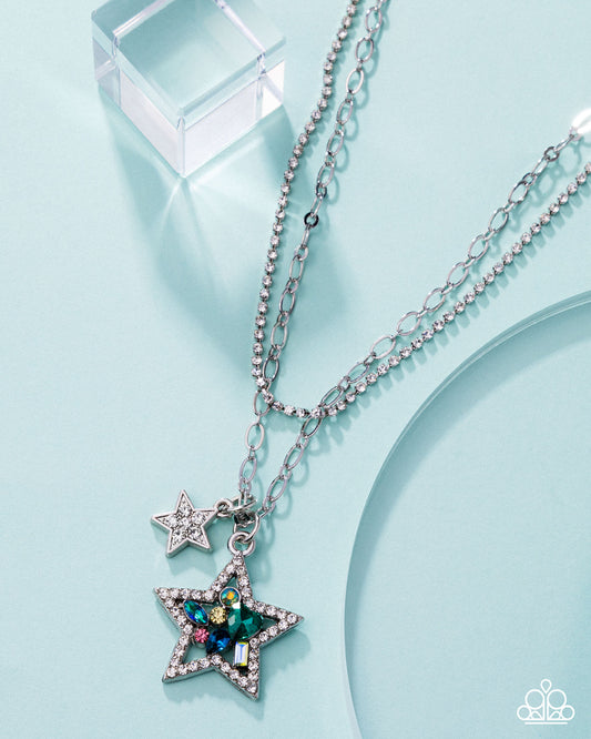 Paparazzi Stackable Stars - Green Multi Necklace