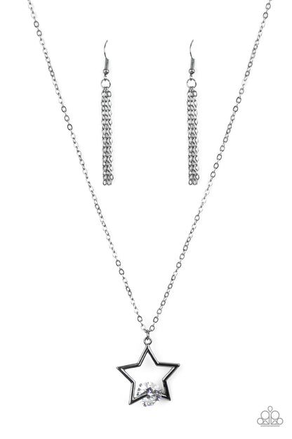 Paparazzi Starry Fireworks - Black Star Necklace