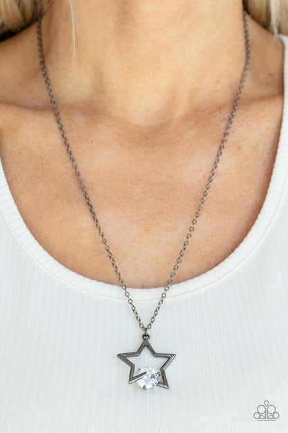 Paparazzi Starry Fireworks - Black Star Necklace