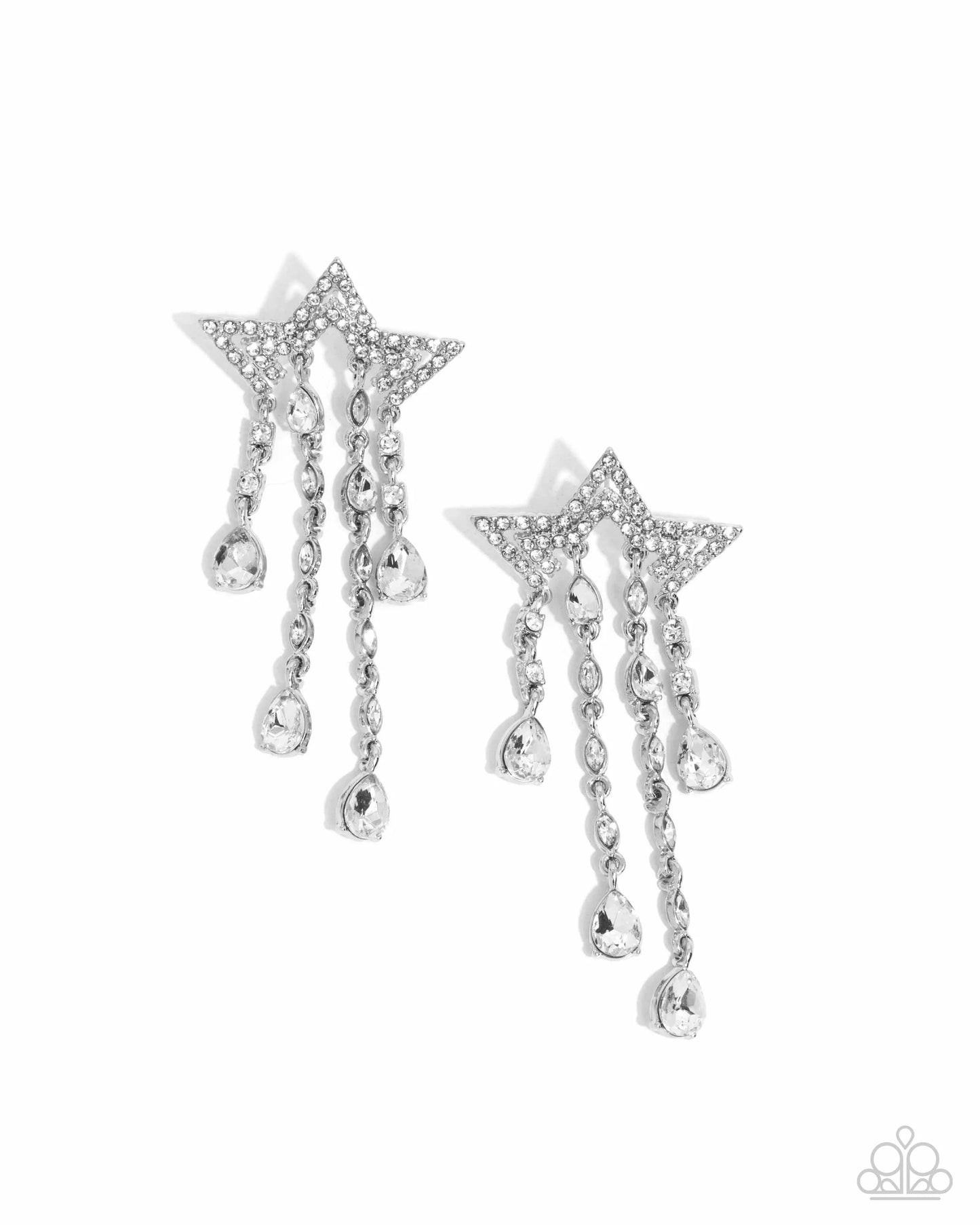Paparazzi Stellar Scale - White Star Earrings
