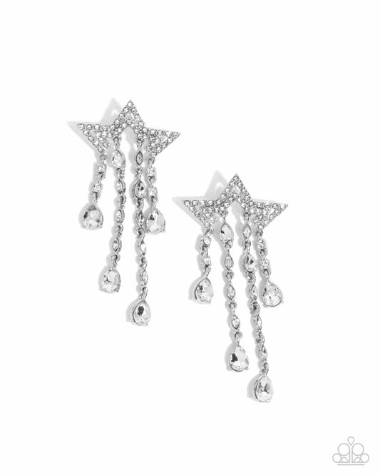 Paparazzi Stellar Scale - White Star Earrings