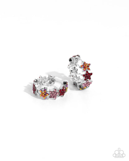 Paparazzi Stellar Surrender - Red Star Hoop Earrings