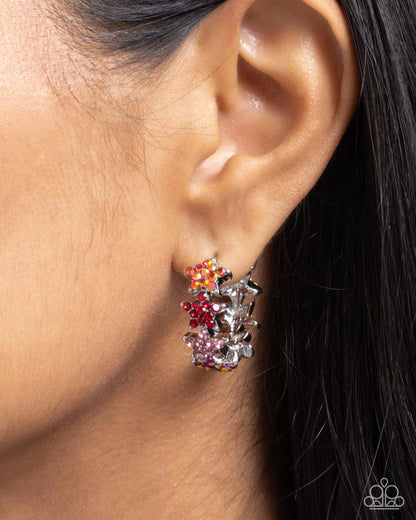 Paparazzi Stellar Surrender - Red Star Hoop Earrings