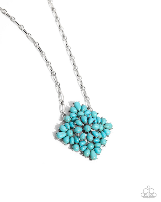 Paparazzi Stony Strength - Blue Crackled Stone Necklace