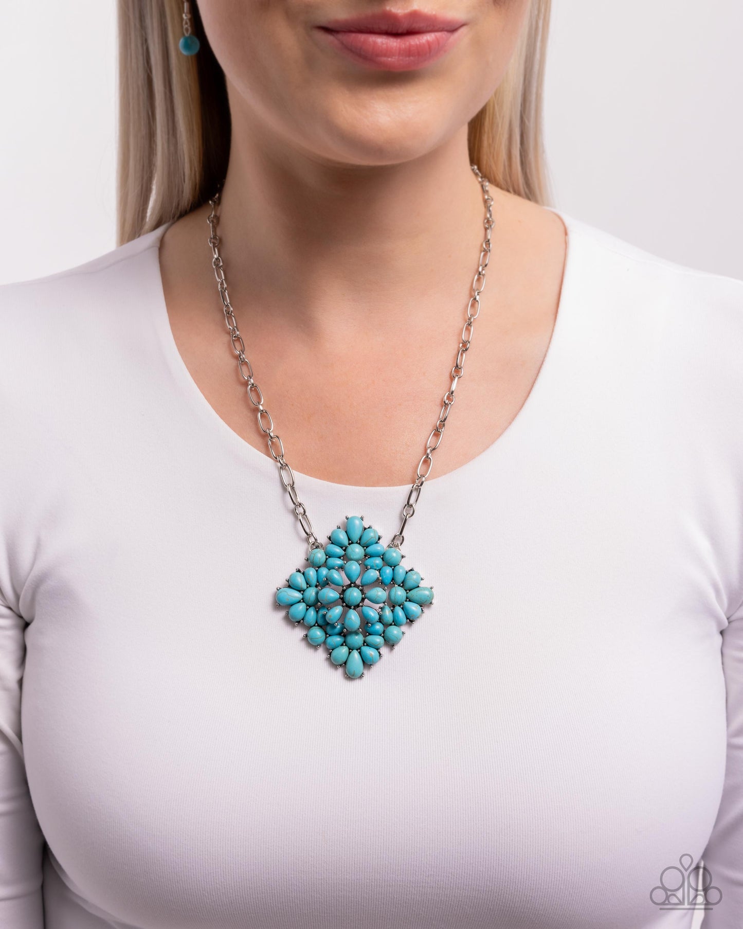 Paparazzi Stony Strength - Blue Crackled Stone Necklace