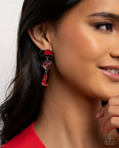 Paparazzi Swing Dance Delight - Multi Red Earrings