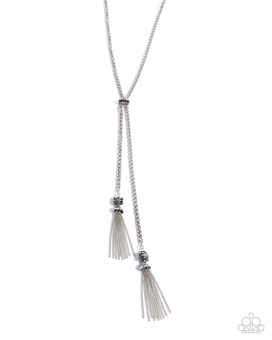 Paparazzi Tassel Transit - Silver Neckalce