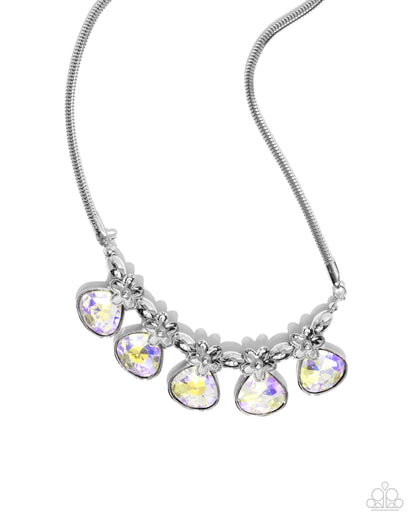 Paparazzi Teardrop Tribute - Yellow Multi Iridescent Necklace