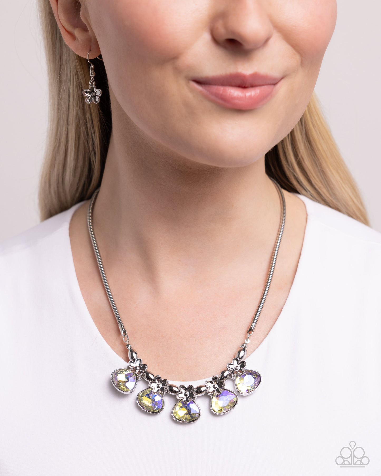 Paparazzi Teardrop Tribute - Yellow Multi Iridescent Necklace