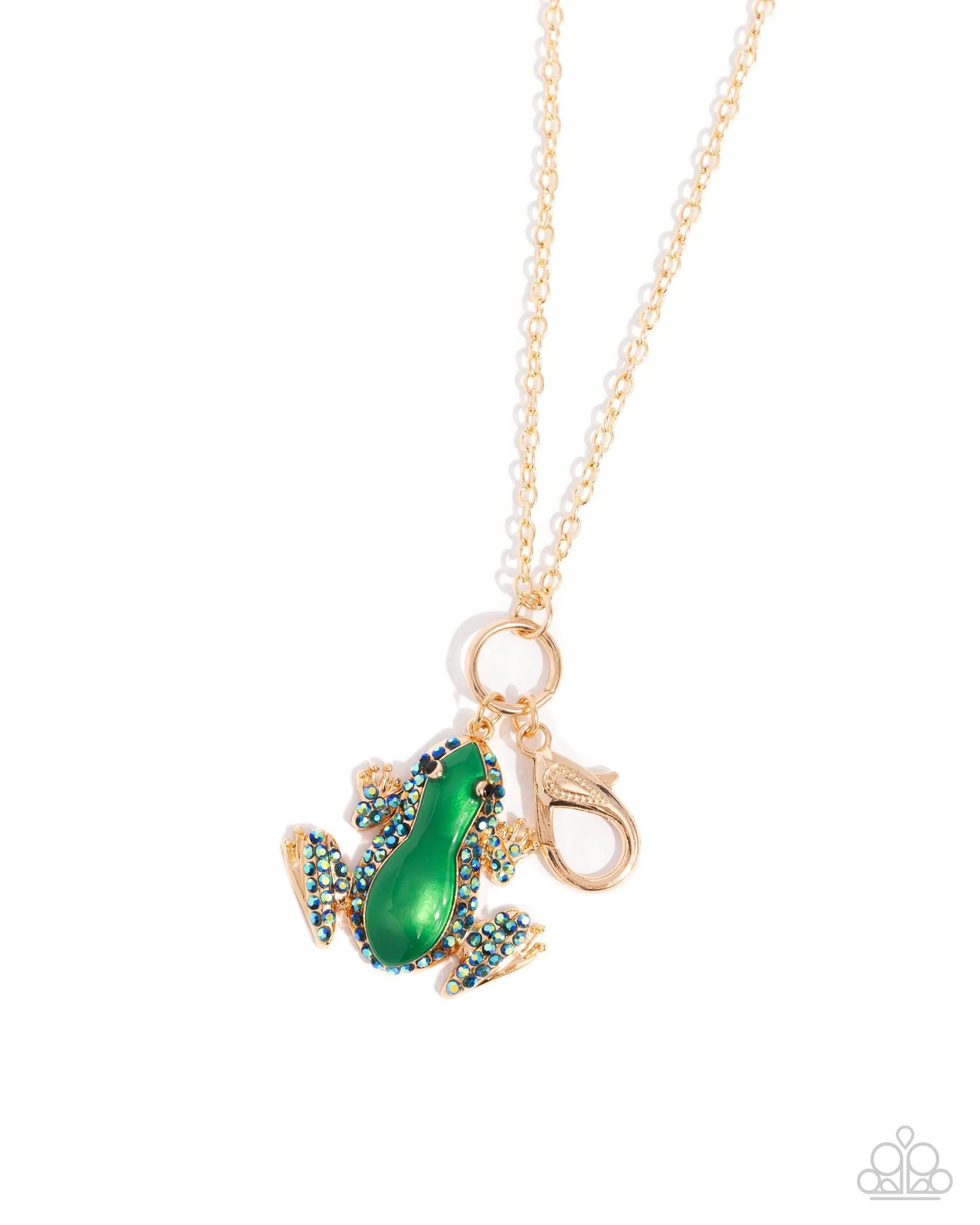 Paparazzi Tree Frog - Gold Lanyard Necklace