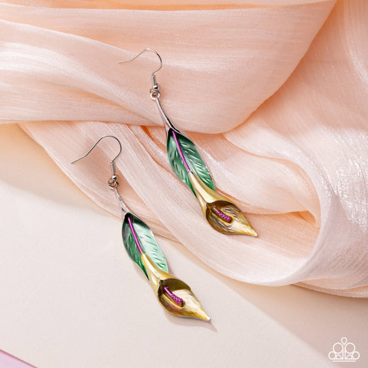 Paparazzi Tulip Tutor - Yellow Flower Earrings